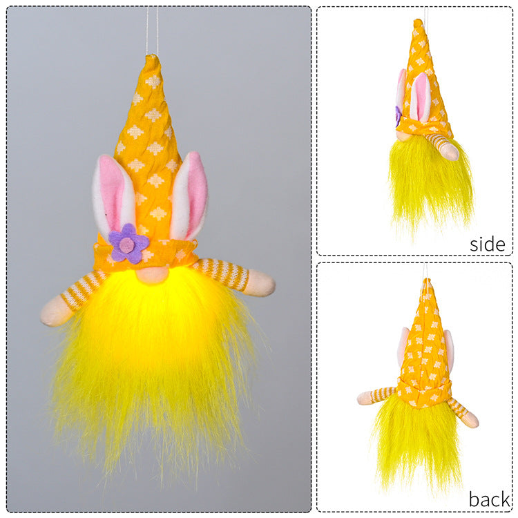 Easter Ornament With Light Faceless Doll