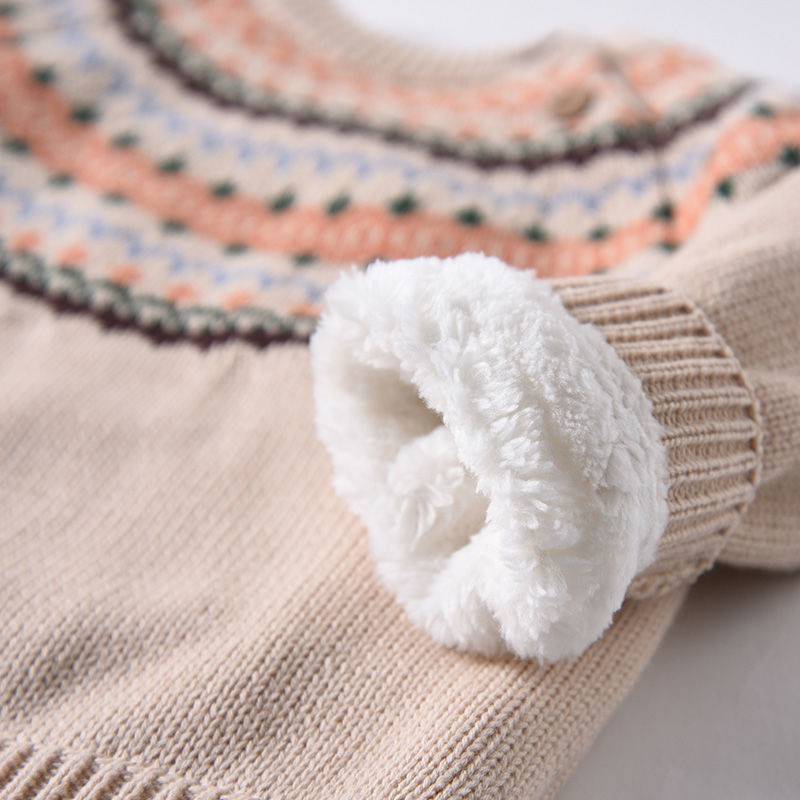 Girls' Fleece Thickened Sweater Baby Children's Knitted Bottoming Shirt Pullover Coat