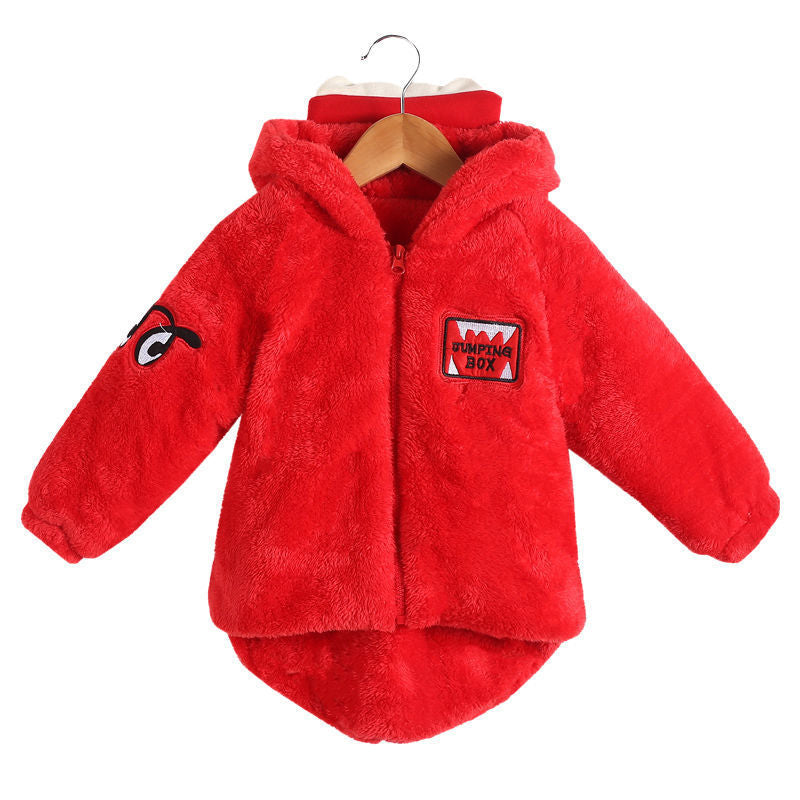 Dinosaur Cotton Coat Boys And Girls Double-sided Fleece