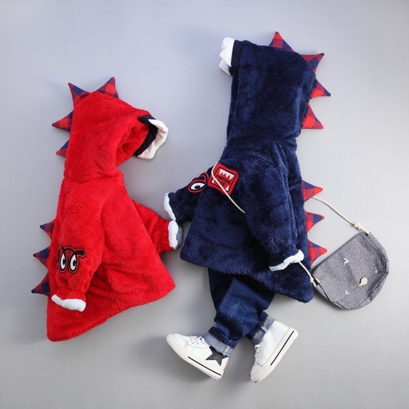 Dinosaur Cotton Coat Boys And Girls Double-sided Fleece