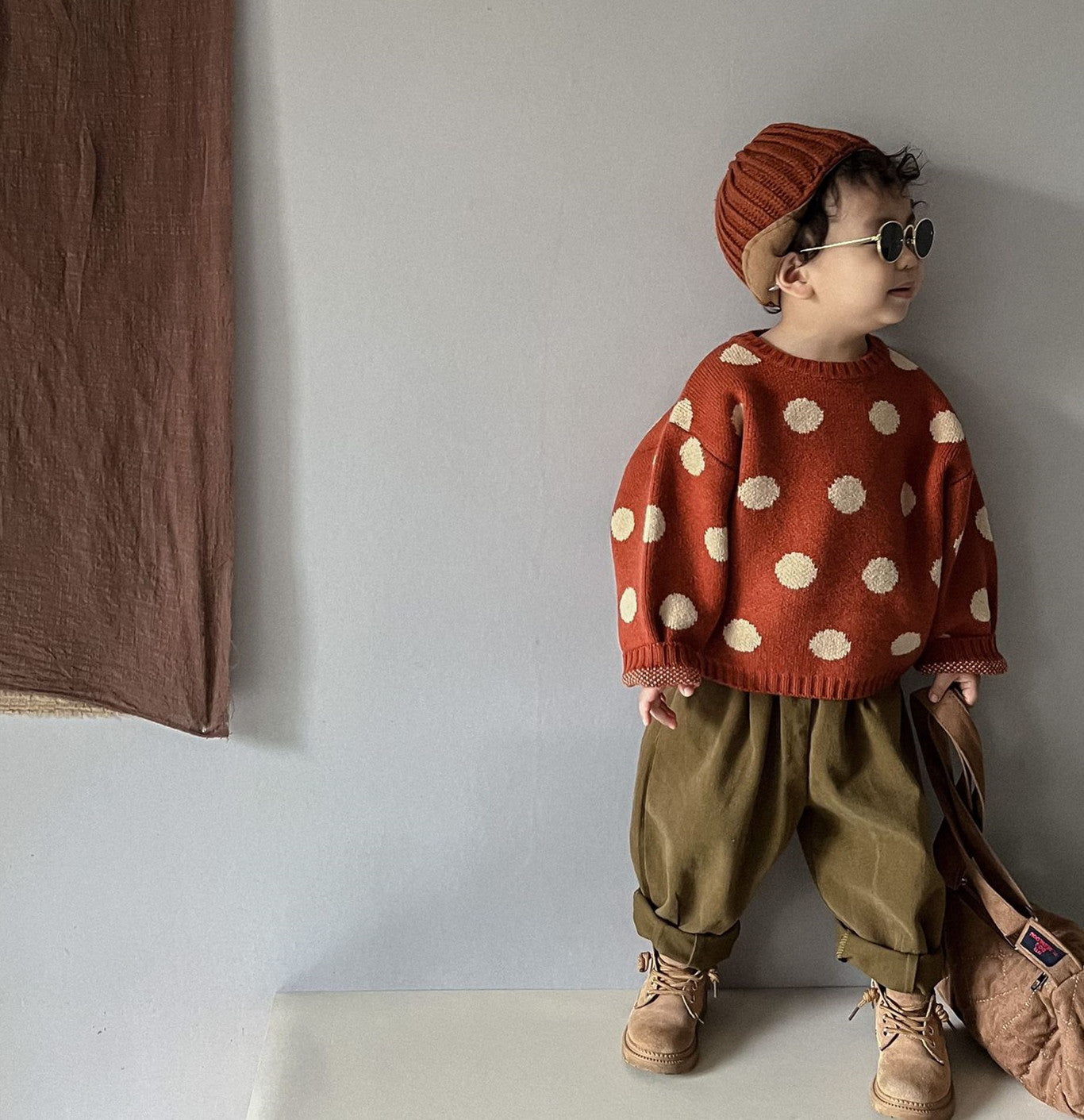 Polka Dot Printed Vintage Pullover Fashion Knitwear