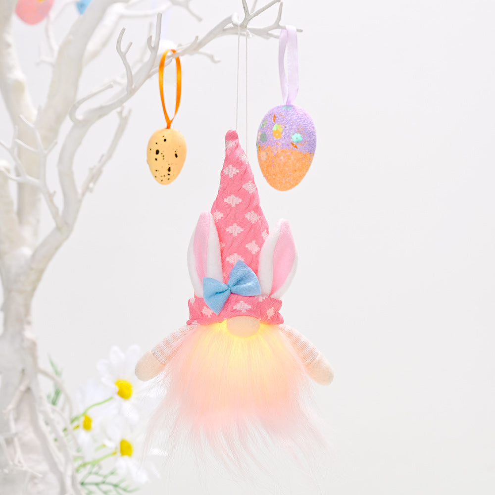 Easter Ornament With Light Faceless Doll