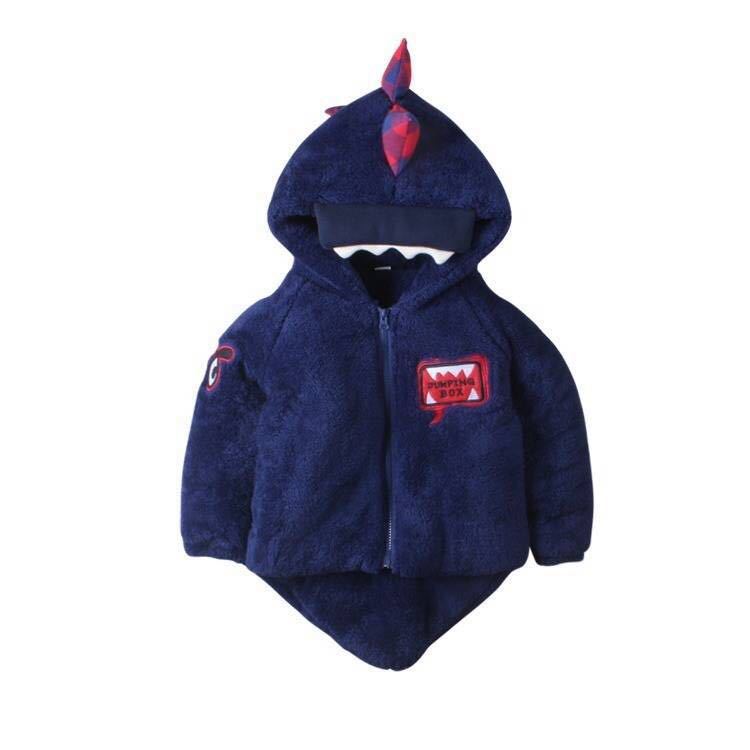 Dinosaur Cotton Coat Boys And Girls Double-sided Fleece