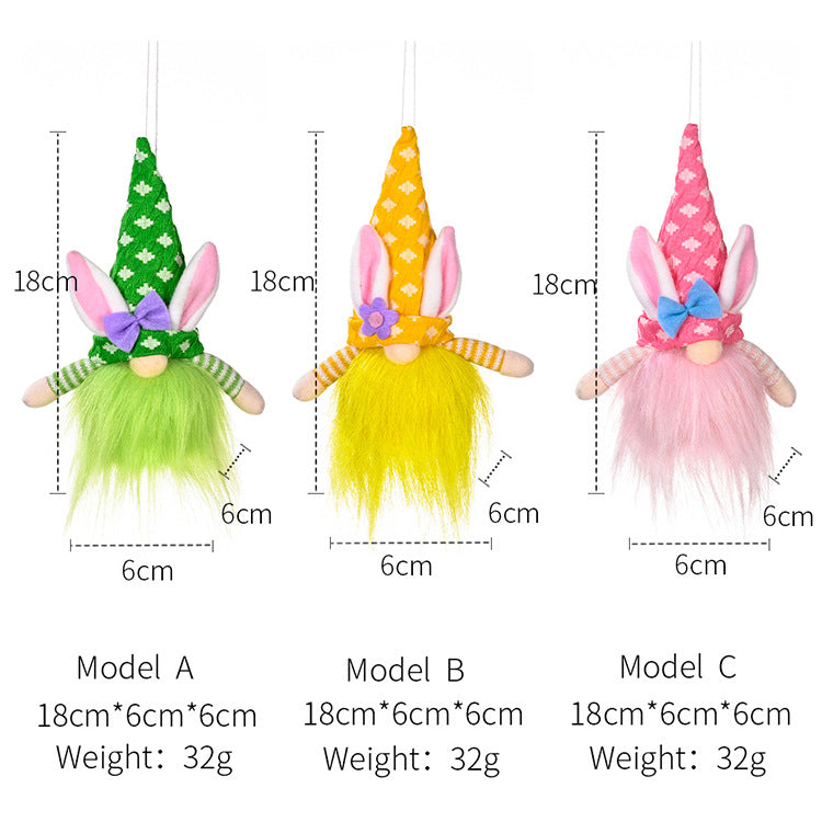 Easter Ornament With Light Faceless Doll