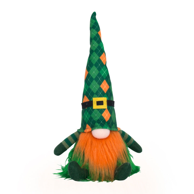 Figurine Green Hat Festival Faceless Doll Window Ornament