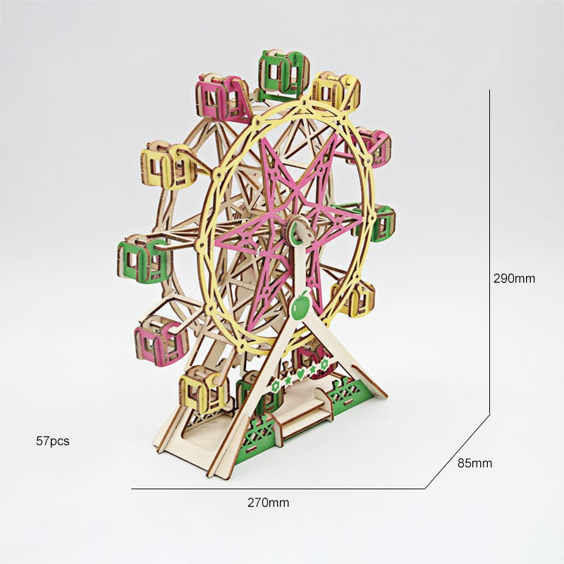 DIY Wooden Three-dimensional Puzzle Construction Animal Ornaments Children's Assembly Insert Toys