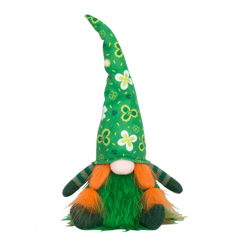 Figurine Green Hat Festival Faceless Doll Window Ornament