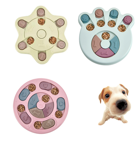 Dog eating interactive stuffy toy