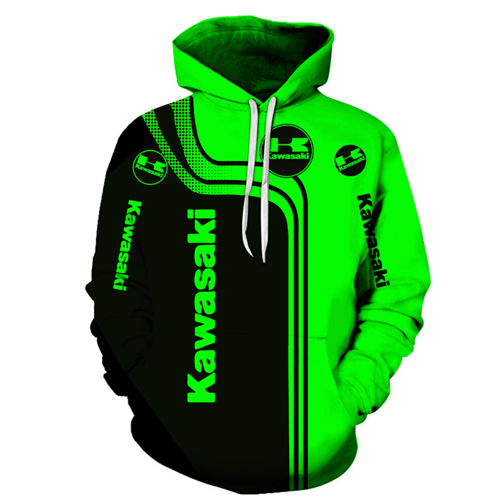 New Kawasaki Harajuku Women's Hooded Sweatshirt 3D Printing Zipper Casual Sportswear Autumn
