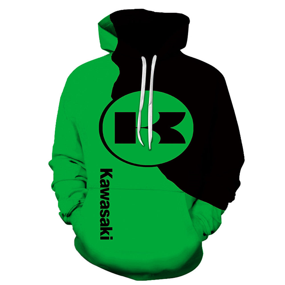 New Kawasaki Harajuku Women's Hooded Sweatshirt 3D Printing Zipper Casual Sportswear Autumn