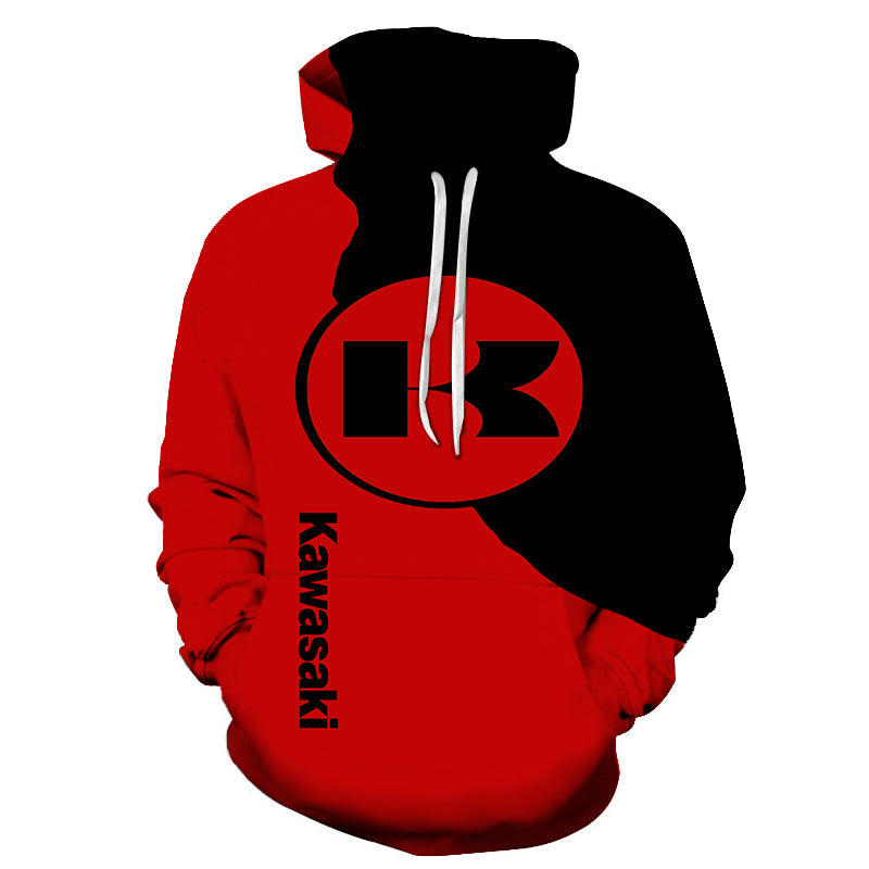 New Kawasaki Harajuku Women's Hooded Sweatshirt 3D Printing Zipper Casual Sportswear Autumn
