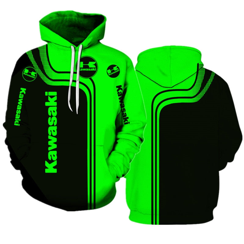New Kawasaki Harajuku Women's Hooded Sweatshirt 3D Printing Zipper Casual Sportswear Autumn