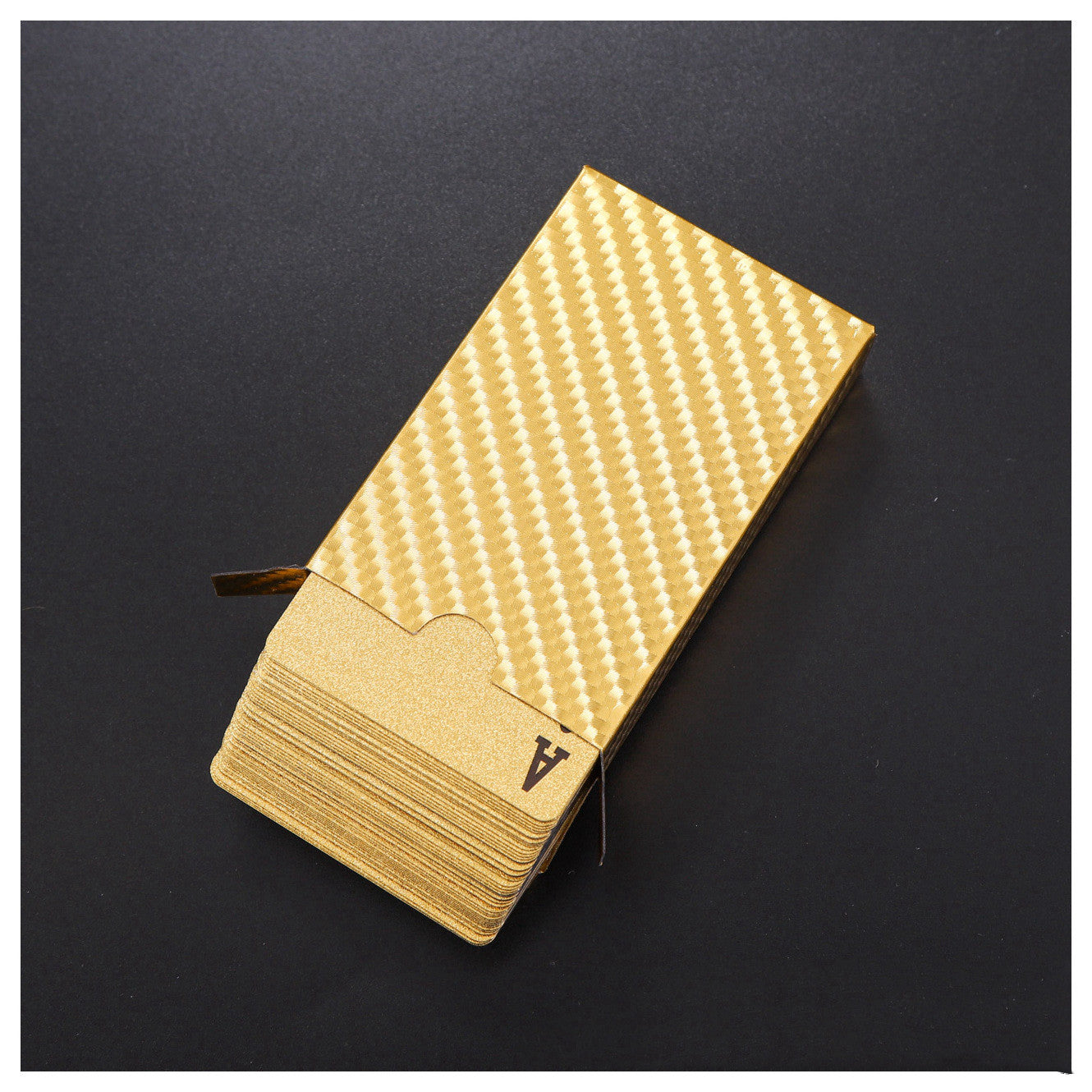 Gold Foil Plaid Playing Card Supply Yellow Gold Local Tyrant Gold Poker Pvc Waterproof Board Game Card