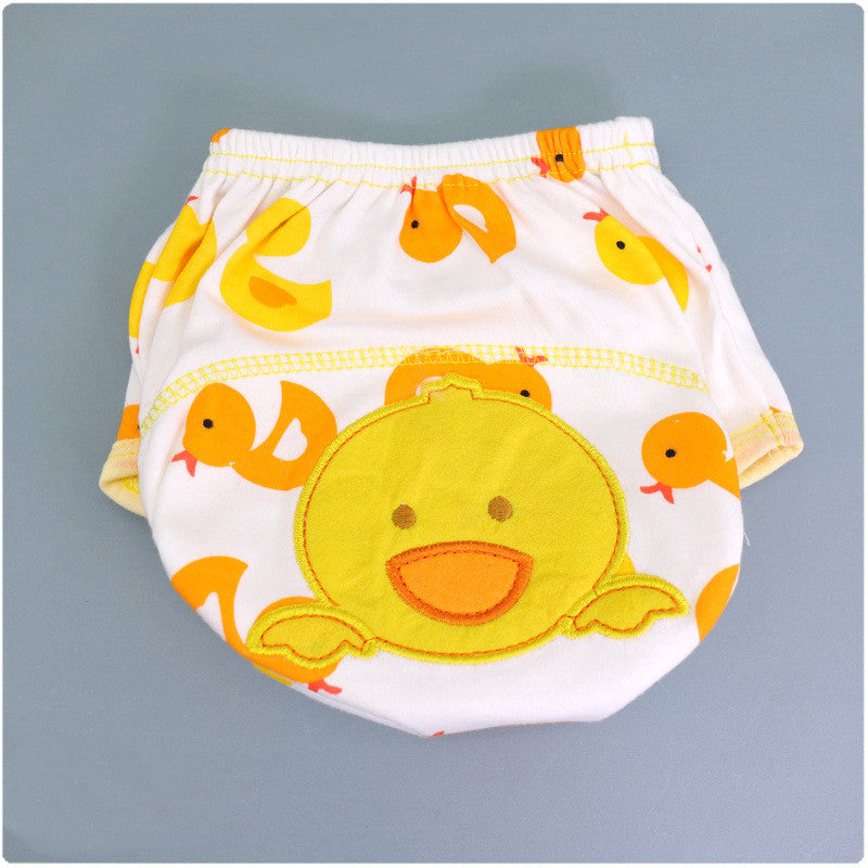Summer Embroidered Baby Cotton Learning Pants Diaper Pocket Waterproof Training Pants Leak-Proof Breathable Bread Pants