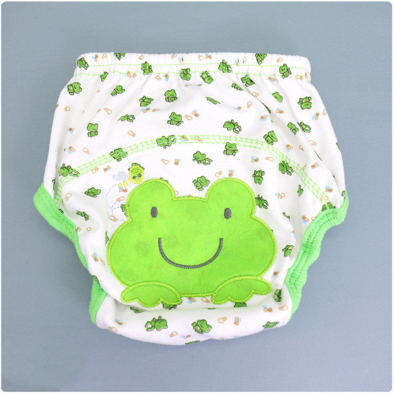 Summer Embroidered Baby Cotton Learning Pants Diaper Pocket Waterproof Training Pants Leak-Proof Breathable Bread Pants