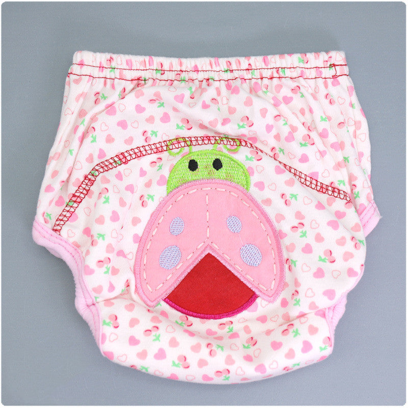 Summer Embroidered Baby Cotton Learning Pants Diaper Pocket Waterproof Training Pants Leak-Proof Breathable Bread Pants