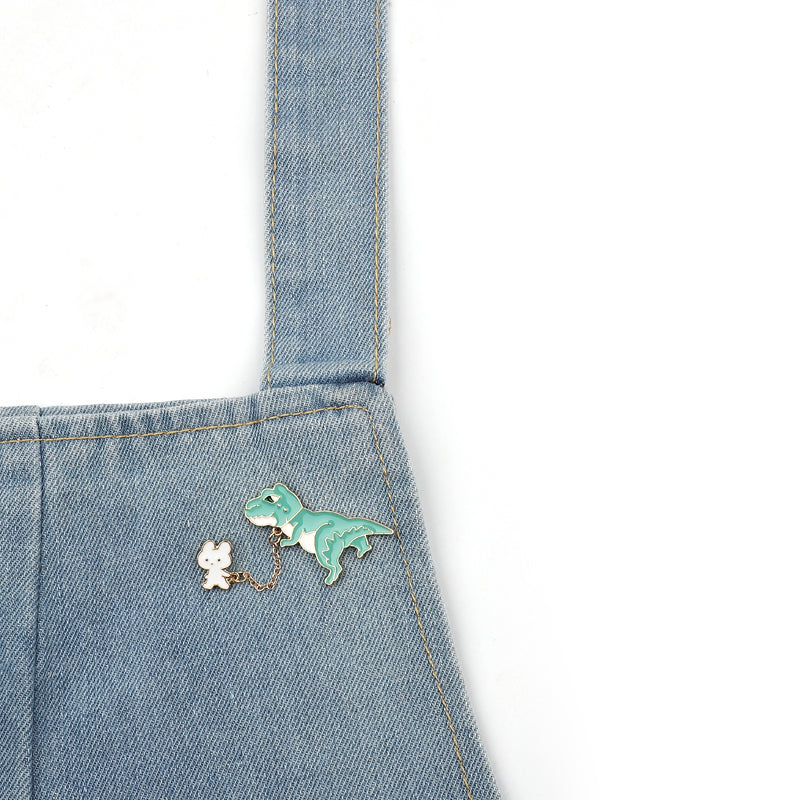 Rabbit dinosaur brooch cute badge