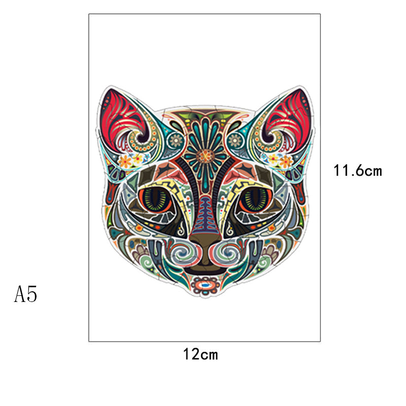 Flower Face Cat Irregular Wooden Puzzle Flat Area Wood