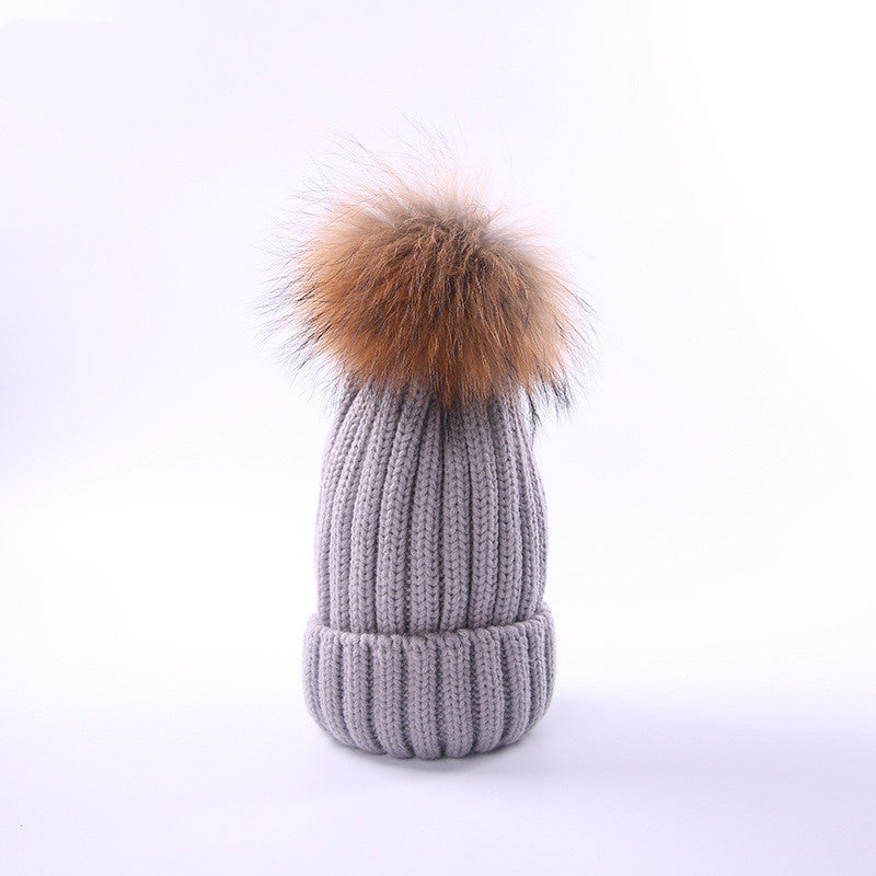 Autumn and winter new scorpion hair ball children's wool hat