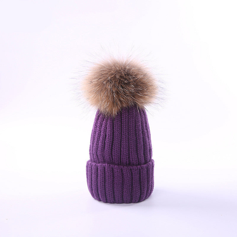 Autumn and winter new scorpion hair ball children's wool hat