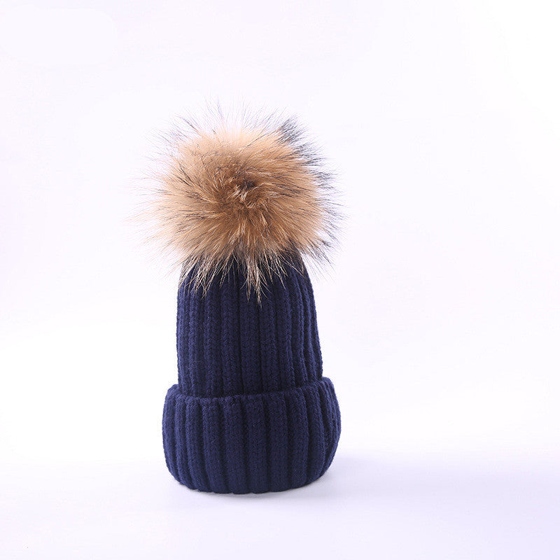 Autumn and winter new scorpion hair ball children's wool hat