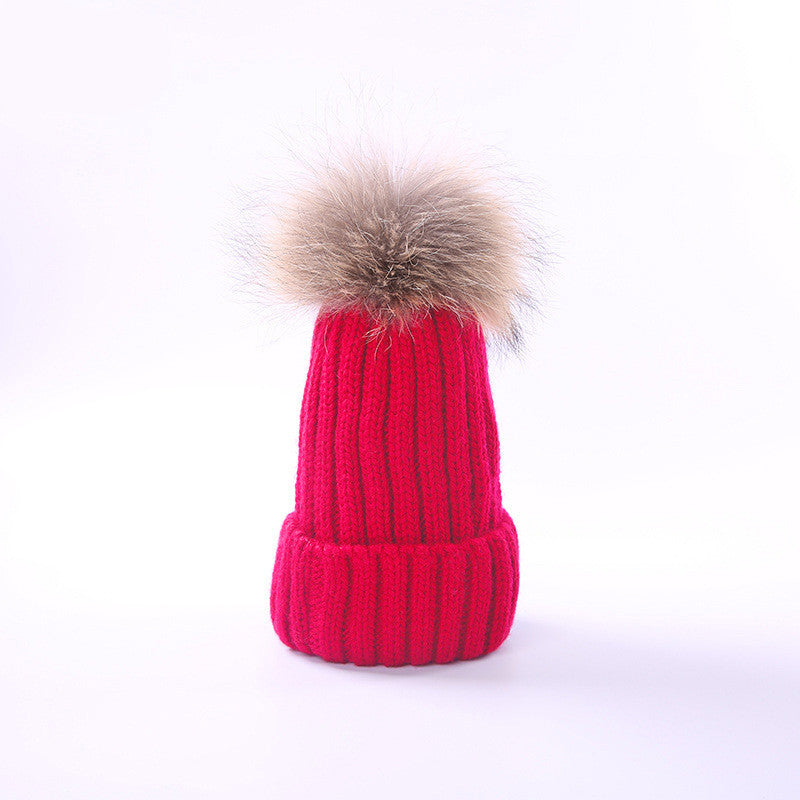 Autumn and winter new scorpion hair ball children's wool hat