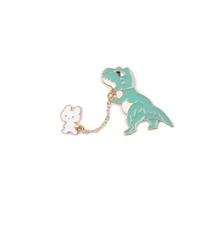Rabbit dinosaur brooch cute badge