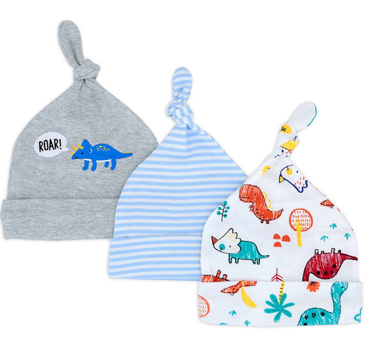 Baby hat 0-6 months newborn cotton baby cap men and women baby spring and summer 3 pieces