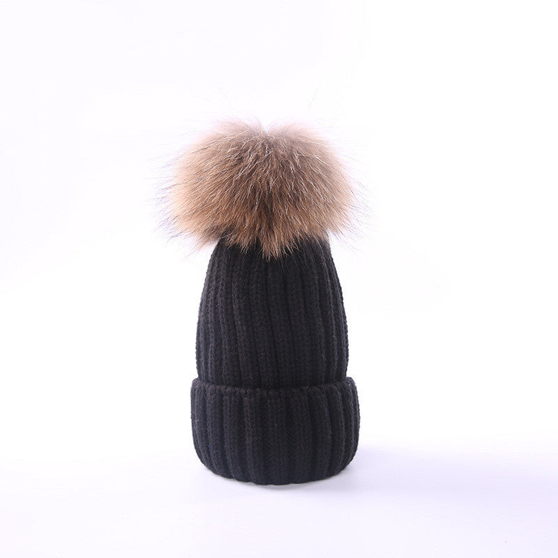 Autumn and winter new scorpion hair ball children's wool hat