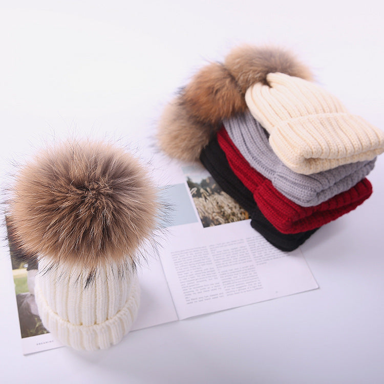 Autumn and winter new scorpion hair ball children's wool hat