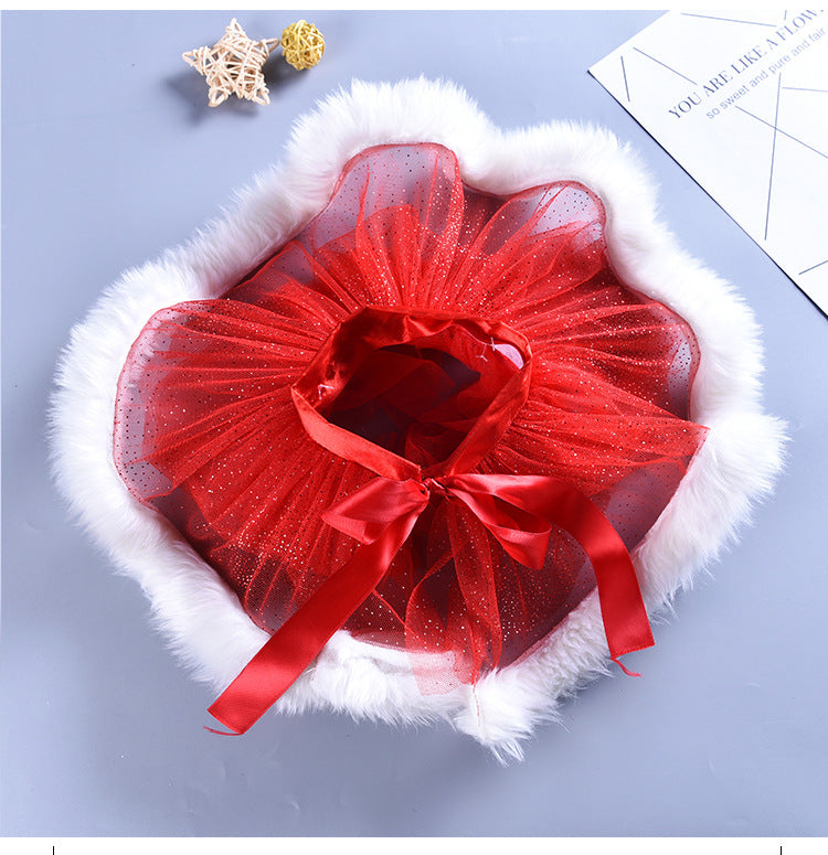 Infant Photography Christmas Party Pettiskirt With Headgear