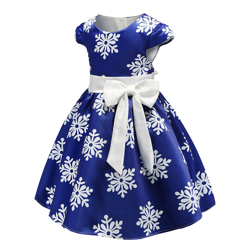 Children's Christmas Snowflake Print Princess