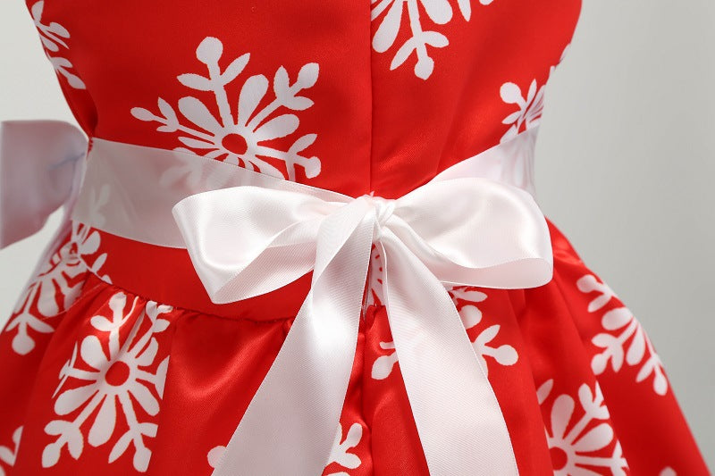 Children's Christmas Snowflake Print Princess