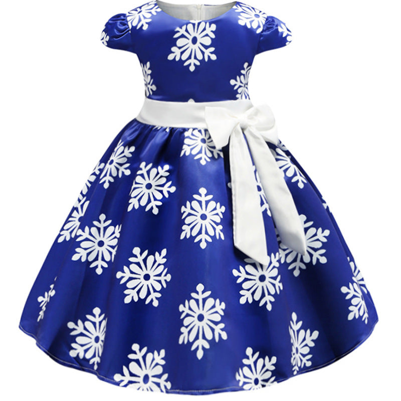 Children's Christmas Snowflake Print Princess