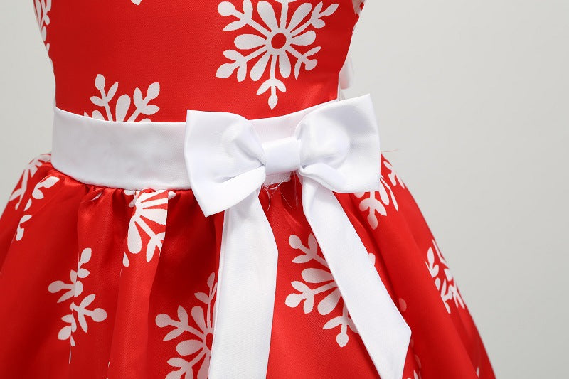 Children's Christmas Snowflake Print Princess