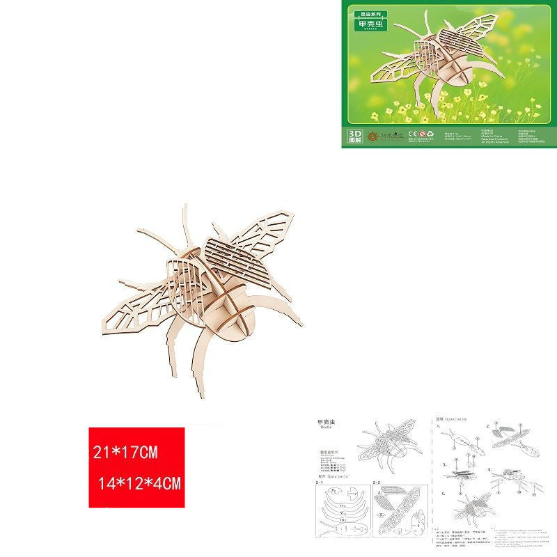 New Wooden 3D Panel Insect Model Toy