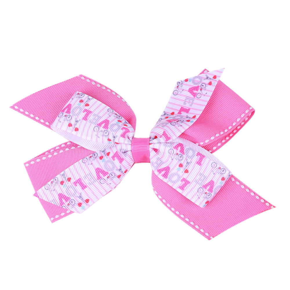 Children's Heart Shaped Dovetail Bow Hair Clip