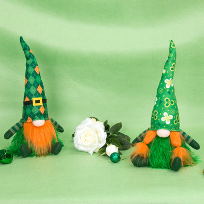 Figurine Green Hat Festival Faceless Doll Window Ornament