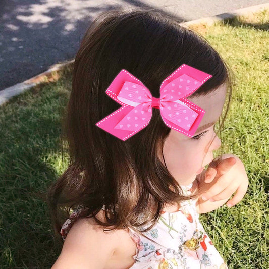 Children's Heart Shaped Dovetail Bow Hair Clip