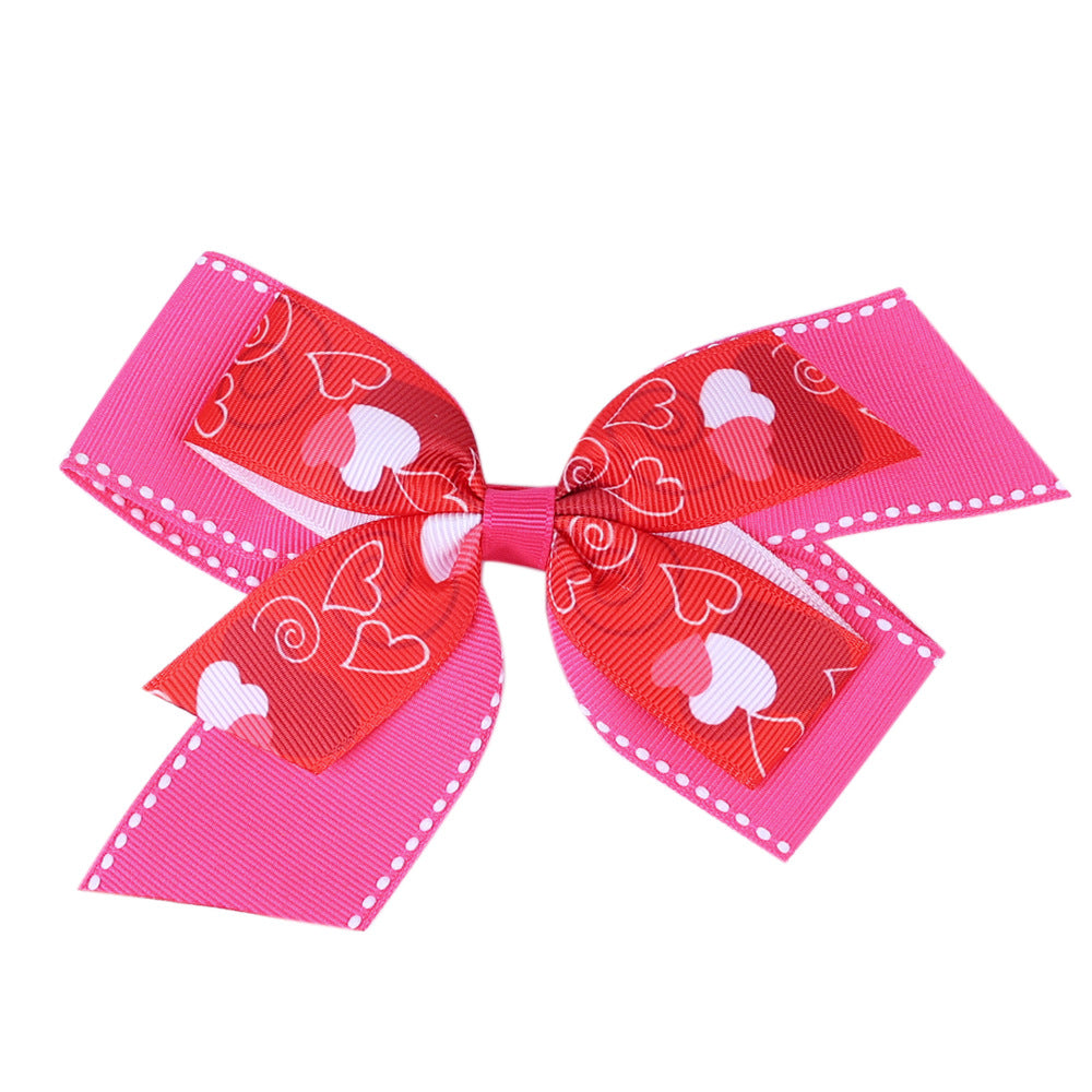 Children's Heart Shaped Dovetail Bow Hair Clip