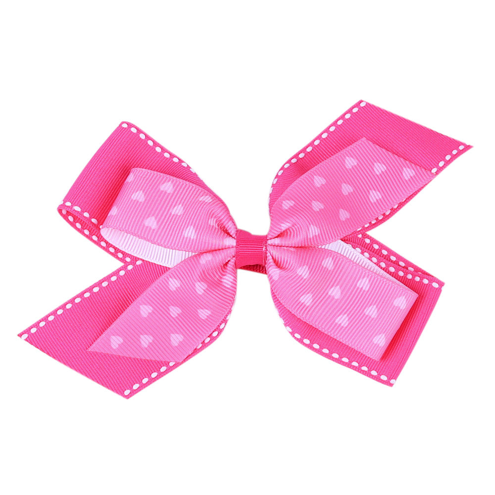 Children's Heart Shaped Dovetail Bow Hair Clip