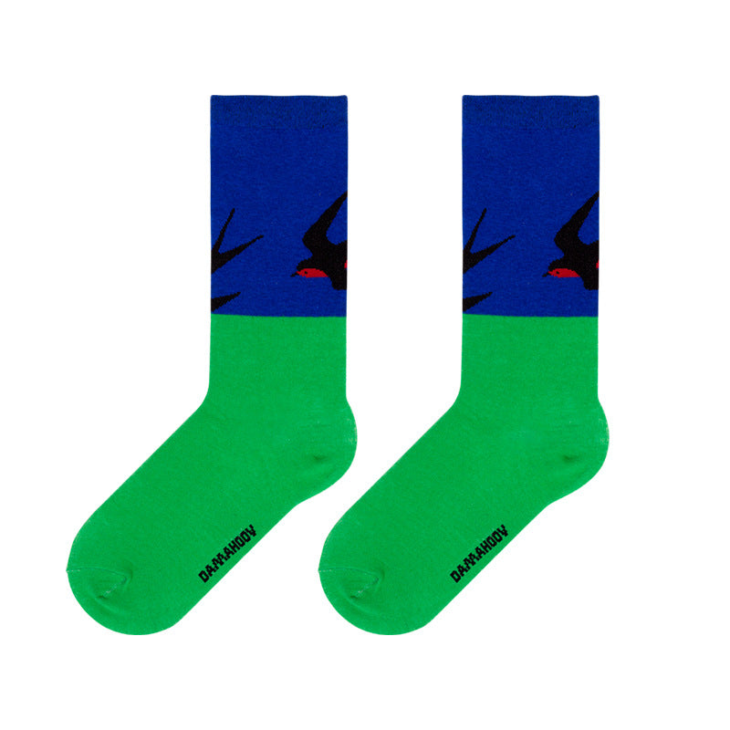 Winter Color Animal Series Cotton Socks Men's