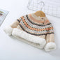 Girls' Fleece Thickened Sweater Baby Children's Knitted Bottoming Shirt Pullover Coat