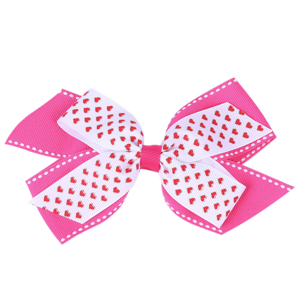 Children's Heart Shaped Dovetail Bow Hair Clip