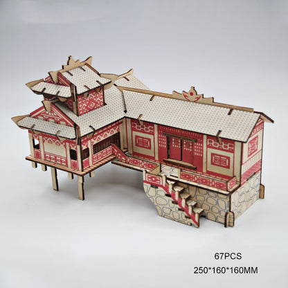 DIY Wooden Three-dimensional Puzzle Construction Animal Ornaments Children's Assembly Insert Toys