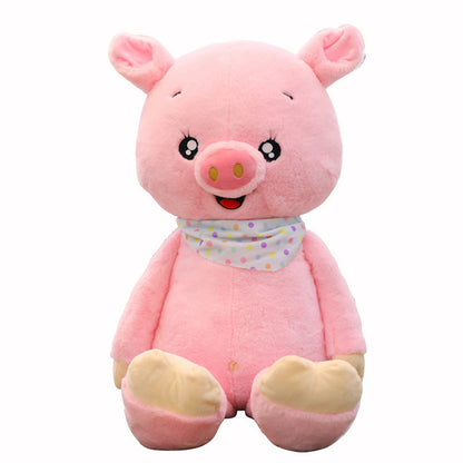 Solid Color Cute Cartoon Scarf Pig Doll Plush