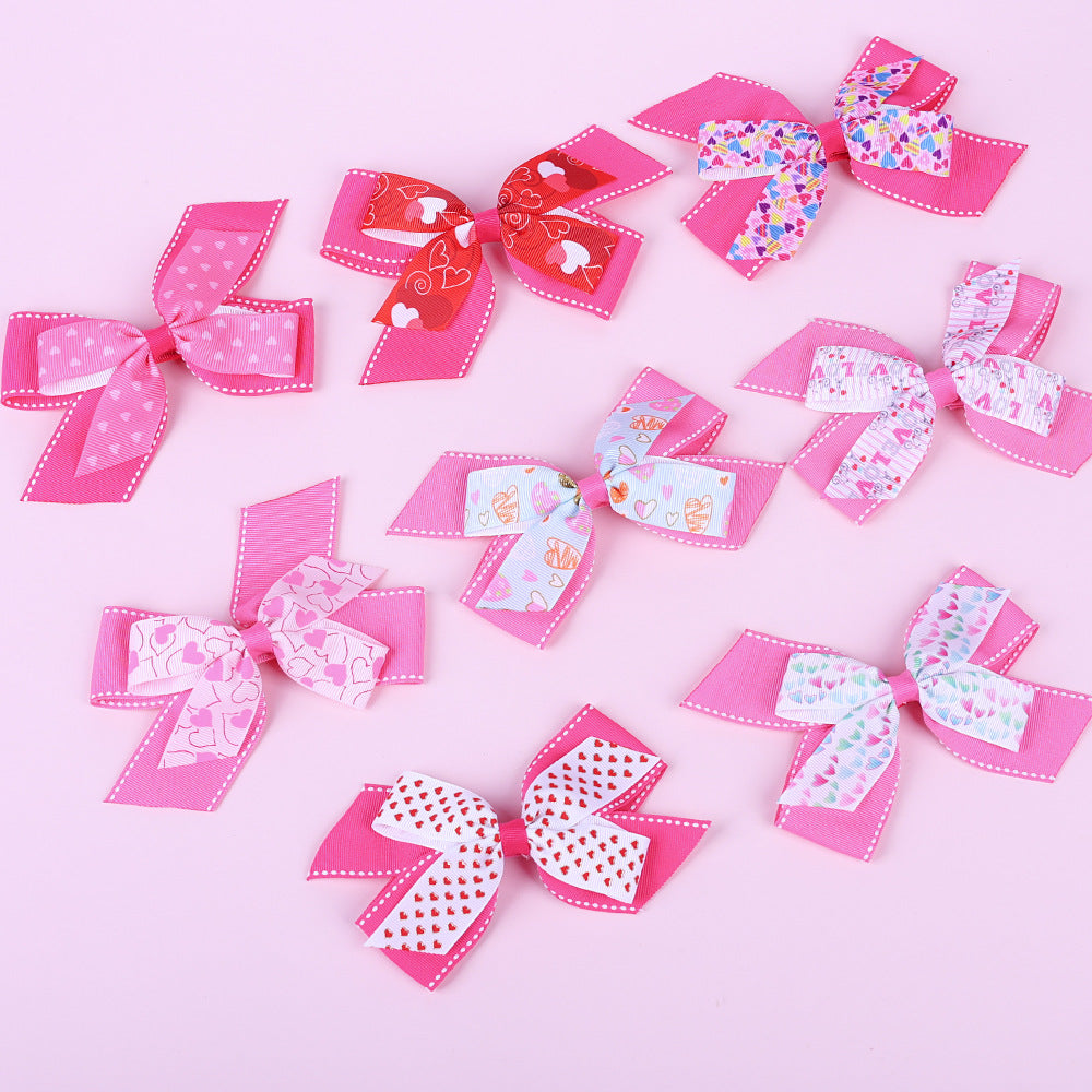 Children's Heart Shaped Dovetail Bow Hair Clip