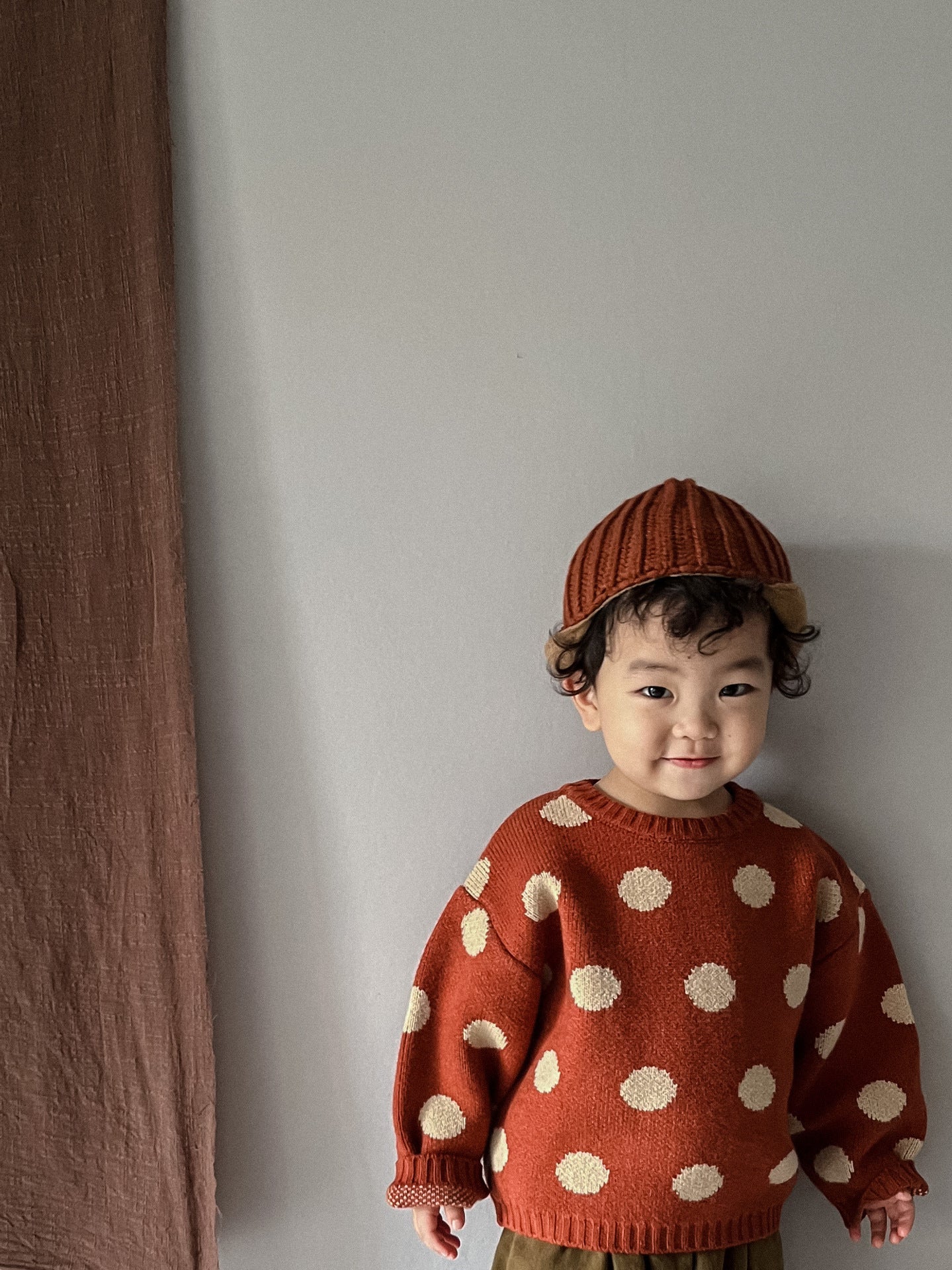 Polka Dot Printed Vintage Pullover Fashion Knitwear