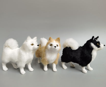 Children's Toy Faux Fur Husky  Decoration Ornament