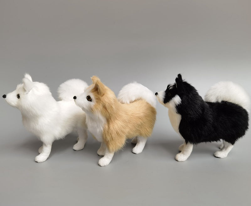 Children's Toy Faux Fur Husky  Decoration Ornament